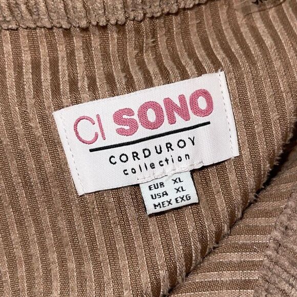 Ci Sono Corduroy Collection Womens Long Sleeve Button Up Shirt Jacket Brown XL - Picture 4 of 8